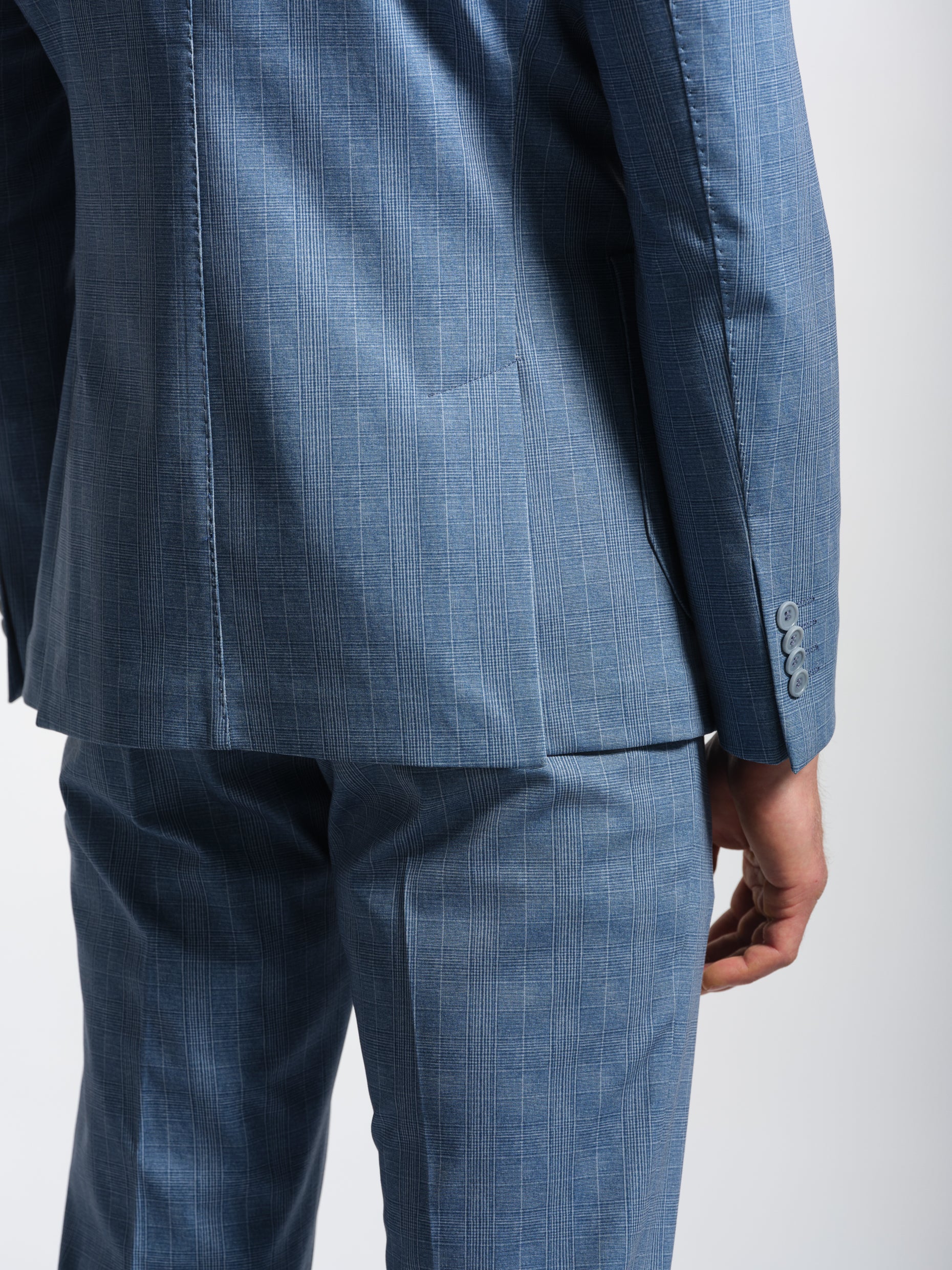 Prince de Galles stretch cotton-blend jersey suit double vents