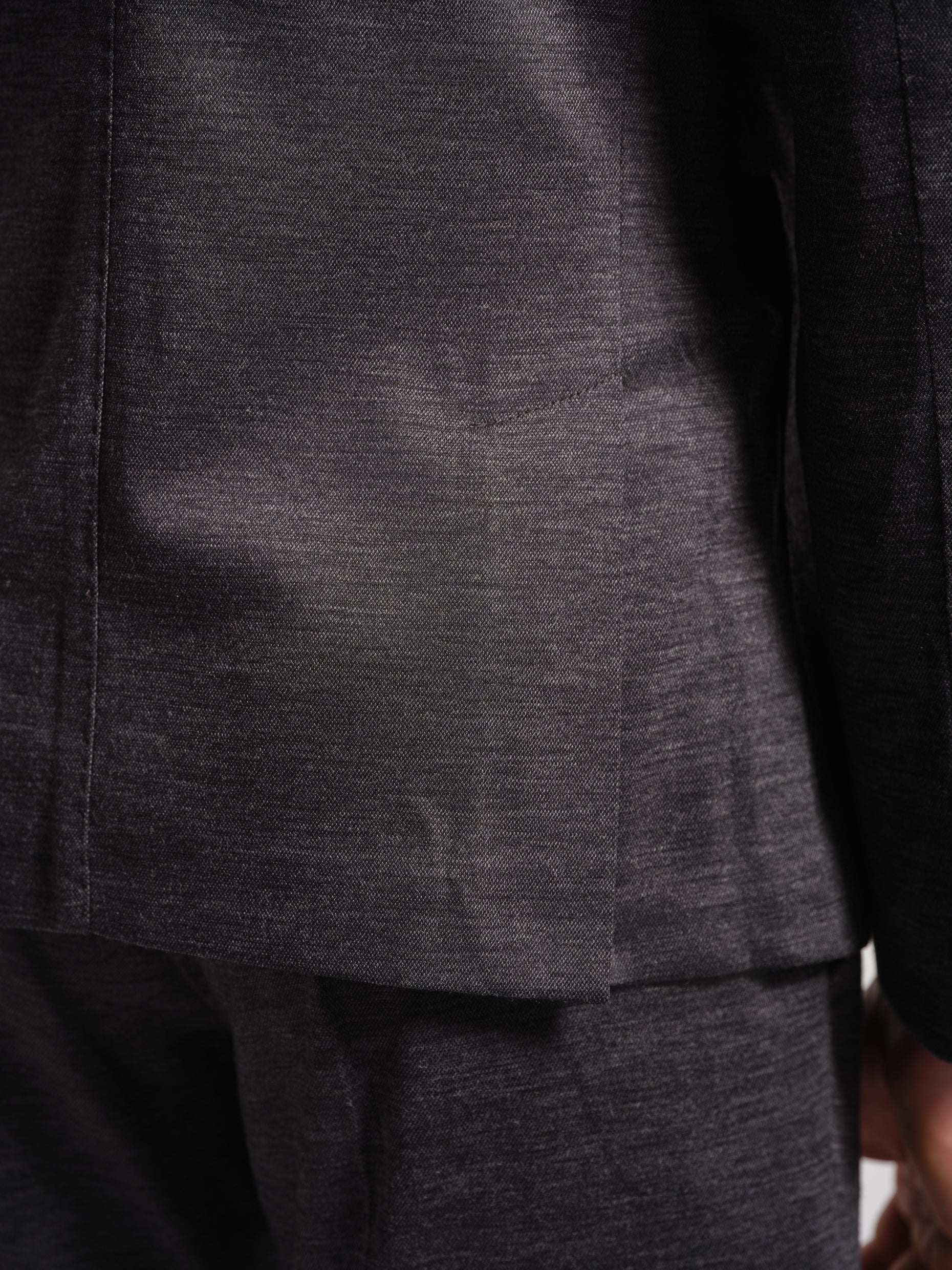 side vents Charcoal grey jersey stretch suit