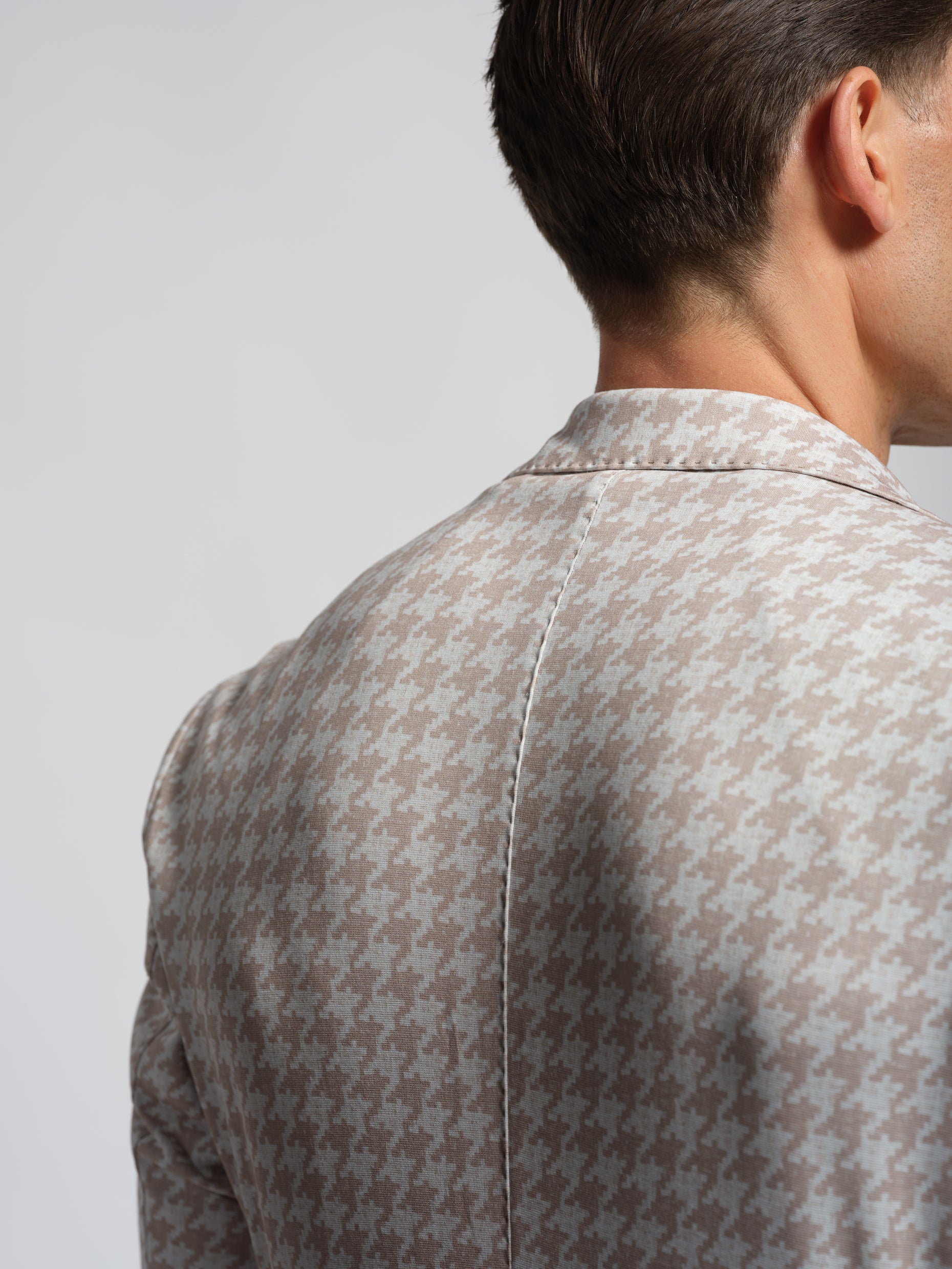 back of Houndstooth jersey blazer stretch jersey