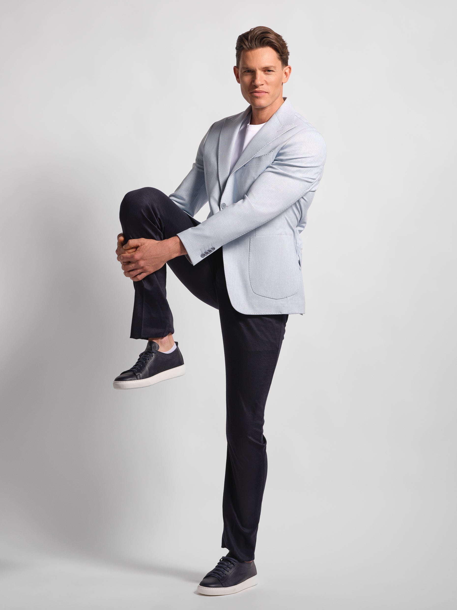 blazer Italian fit side angle light blue